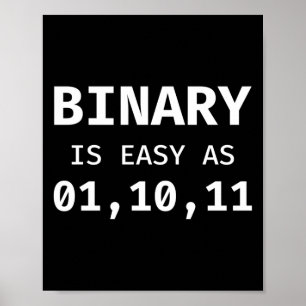 Affiche Programmer Coding Binary Est Aussi Facile Que 01 1