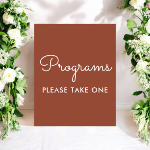 Affiche Programmes de mariage Terracotta Brun 
