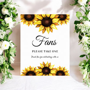 Affiche Programmes de mariage tournesol Éventails Panneau