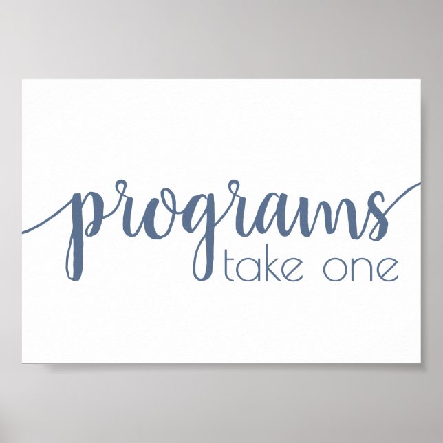 Affiche Programmes simples | Dusty Blue Any Event Table (Devant)