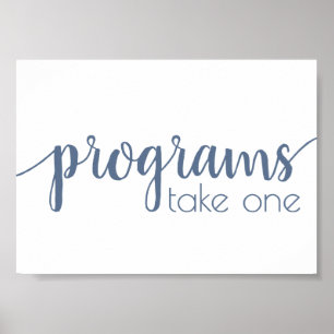 Affiche Programmes Simples   Table Bleu Poussiéreux pour T