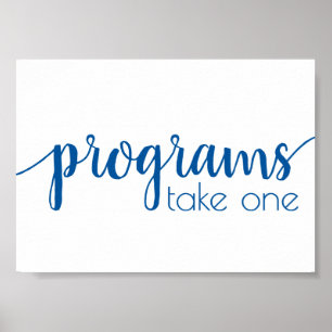 Affiche Programmes Simples   Table d'événement Bleu França