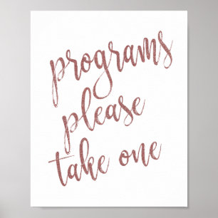 Affiche Programmes, veuillez prendre un exemplaire, enseig