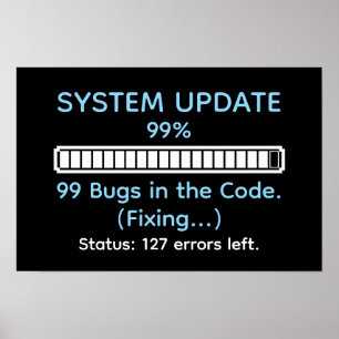 Affiche Programmeur drôle en train de coder