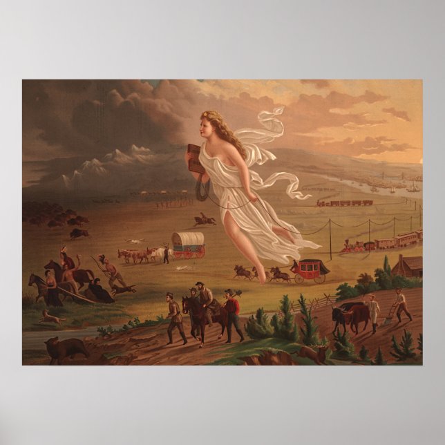 Affiche Progrès américain, John Gast 1872  (Devant)