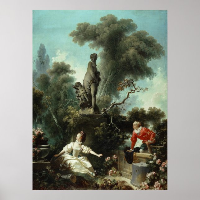 Affiche Progrès de l'amour (panneau supérieur) - Fragonard (Devant)