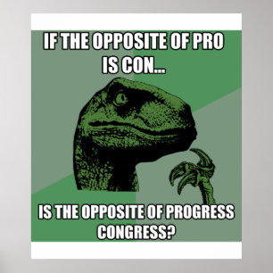 Affiche Progrès de Philosoraptor contre le congrès