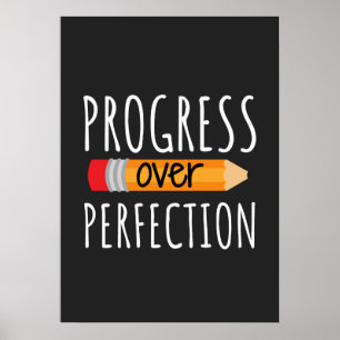 Affiche Progrès Motivant Plutôt que Perfection