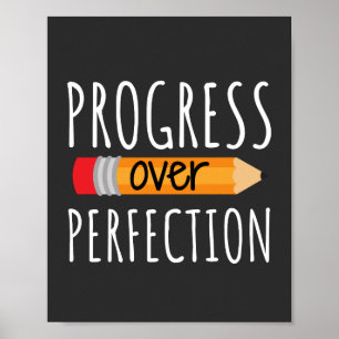 Affiche Progrès Motivationnel sur la perfection