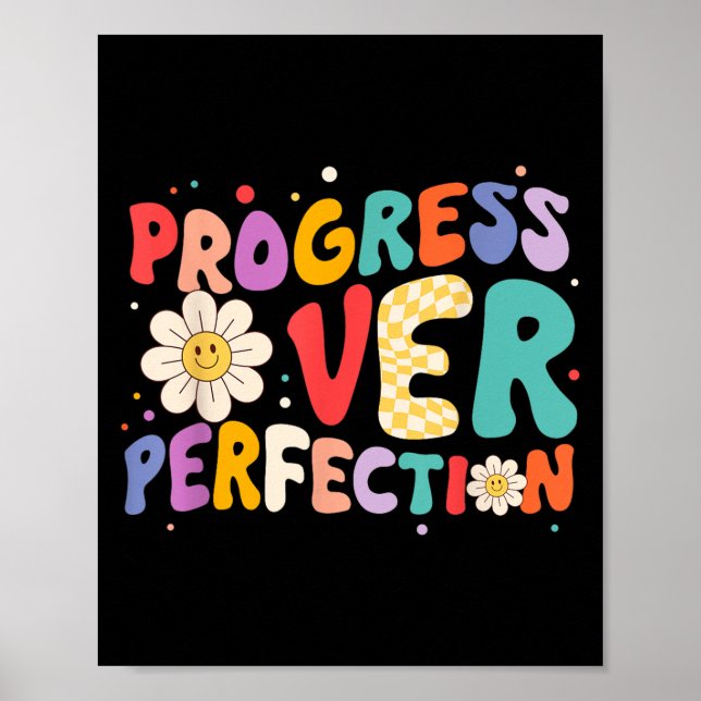 Affiche Progrès Motivationnel sur la perfection Enseignant (Devant)