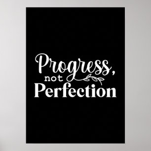 Affiche Progrès, pas perfection - Motivation du succès