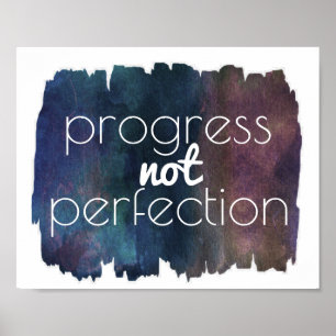 Affiche progrès pas perfection motivation positive citatio