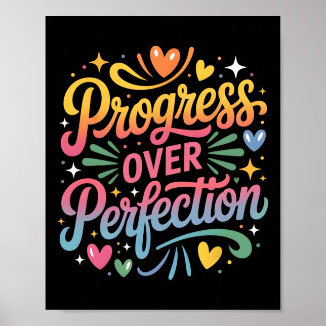 Affiche Progrès plutôt que perfection enseignants rentrée  (Devant)