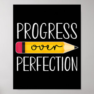 Affiche Progrès plutôt que perfection motivation retour à