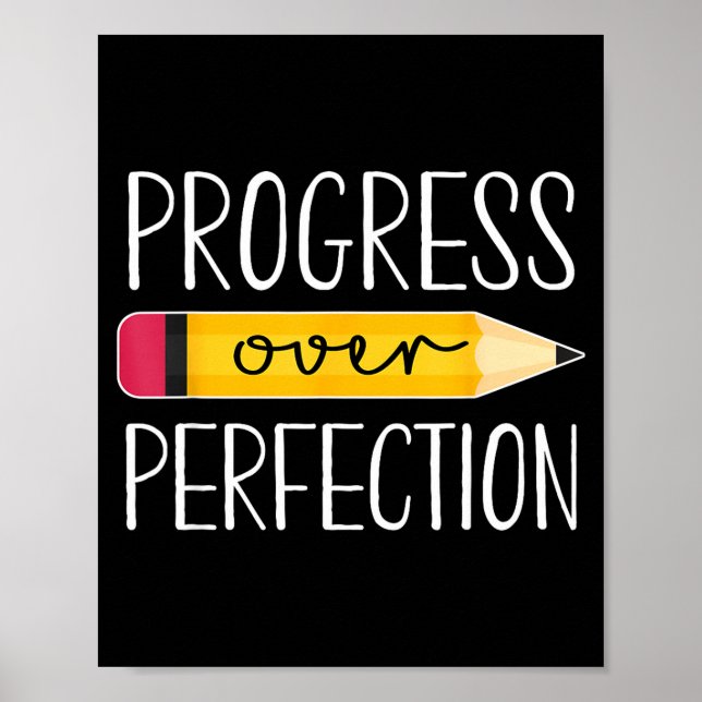 Affiche Progrès plutôt que perfection motivation retour à (Devant)