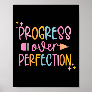Affiche Progrès Plutôt que Perfection Motivation Retour à