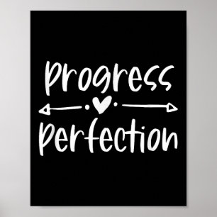 Affiche Progrès plutôt que perfection motivationnel 