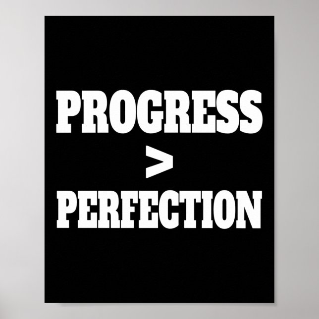 Affiche Progrès sur la perfection Citation motivationnelle (Devant)