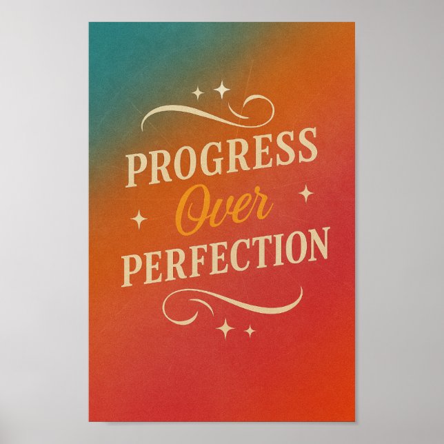 Affiche Progrès sur l'affiche de la perfection | Art vibra (Devant)