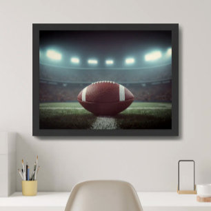 Affiche Projecteurs de terrain de stade de football panora