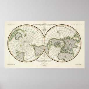 Affiche projection montrant la déclinaison magnétique