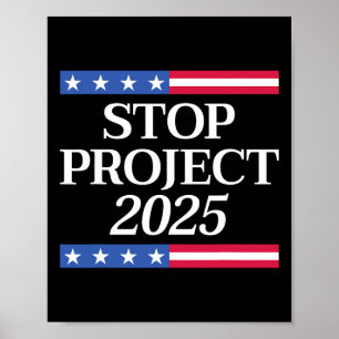 Affiche Projet 2025 Anti Trump Drapeau américain Femmes po