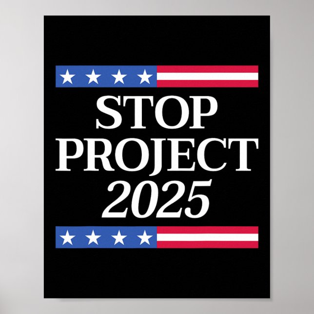 Affiche Projet 2025 Anti Trump Drapeau Usa Politique Femme (Devant)