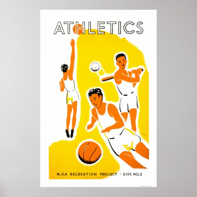 Affiche Projet d'athlétisme jeunesse 1939 WPA (Devant)