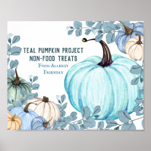 Affiche Projet de Citrouille Turquoise adapté aux allergie