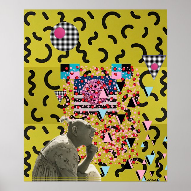 Affiche Projet de design Memphis à tête d'épingle 2025 (Devant)