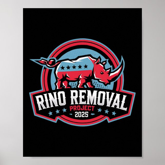 Affiche Projet De Retrait De Rino Rrp Drôle Trump Conserva (Devant)