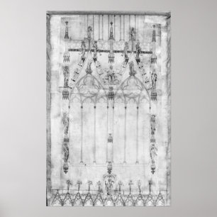 Affiche Projet pour la Cathédrale, élévation de l'ouest