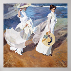 Affiche Promenade au bord de la mer par Joaquin Sorolla