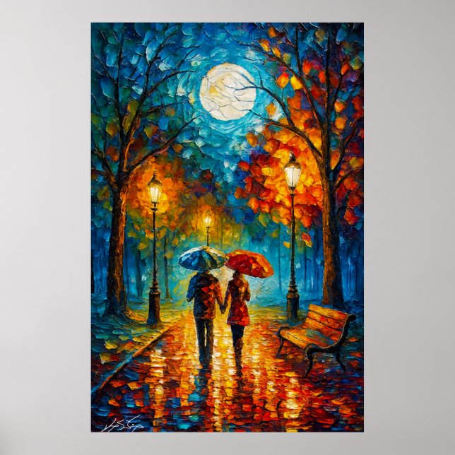 Affiche Promenade au Clair de Lune - Marche Romantique sou (Devant)