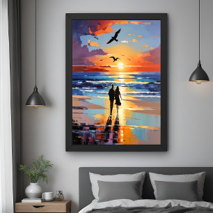 Affiche Promenade au coucher du soleil Expressionniste Rom