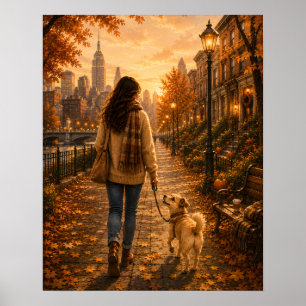 Affiche Promenade Automnale Confortable avec Ma Meilleure