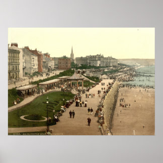 Affiche Promenade, Bridlington, Yorkshire, Angleterre