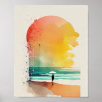 Promenade dans les Waves Abstrait Beach Art