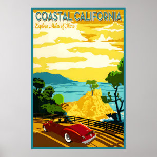 Affiche Promenade des 17 miles de la côte Pacifique de Cal