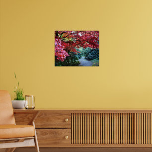 Affiche Promenade du jardin d'automne coloré