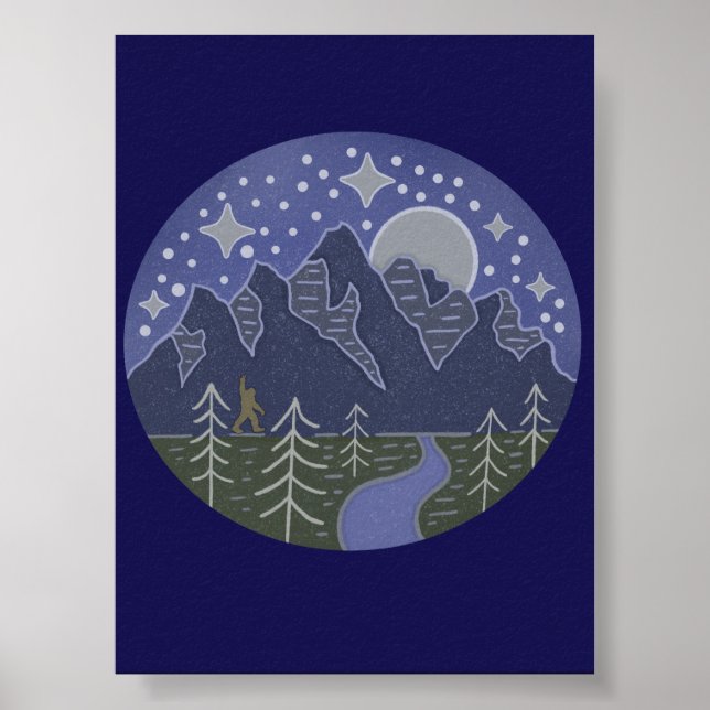 Affiche Promenade étoilée de Bigfoot | Art folklorique de  (Devant)