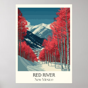 Affiche Promenade hivernale de Red River au Nouveau-Mexiqu