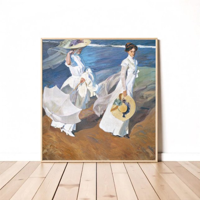 Affiche Promenade le long du bord de mer, Joaquín Sorolla (Créateur téléchargé)
