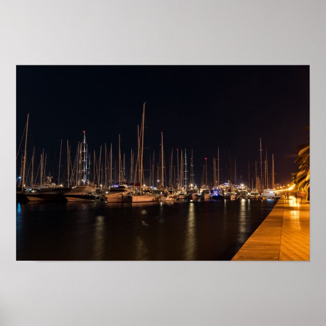 Affiche Promenade maritime la nuit - Palma de Mallorca (Devant)
