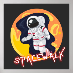 AFFICHE PROMENADE SPATIALE - ASTRONAUTE DE L'ESPACE