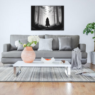 Affiche Promenade tranquille monochrome dans la forêt