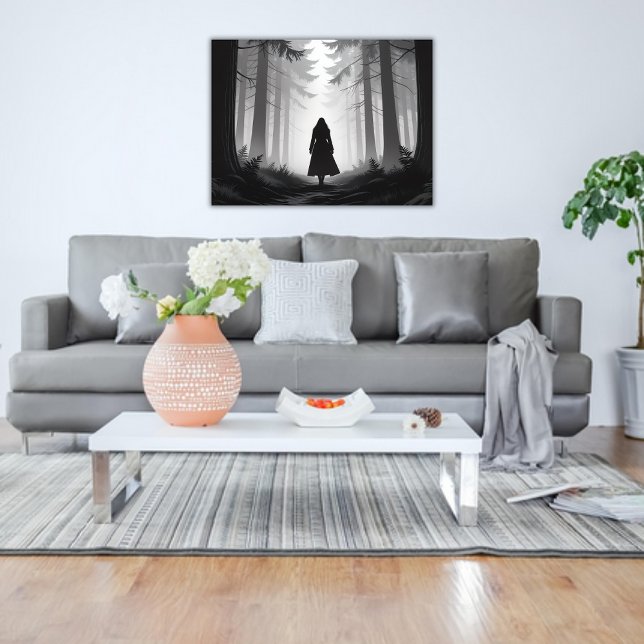 Affiche Promenade tranquille monochrome dans la forêt (Créateur téléchargé)