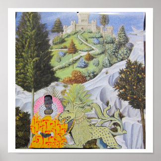 Affiche Promener le Chien - art du collage