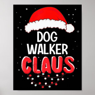 Affiche Promeneur de chien Père Noël Costume de Noël assor