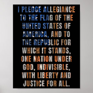 Affiche Promesse D'Allégeance Des États-Unis 4 juillet En 
